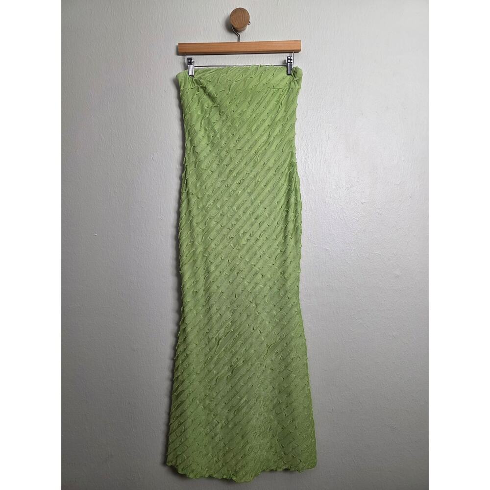 Lulus Faelyn Light Green Strapless Ruffled Midi Dress - Wedding Guest - Small - Picture 5 of 10
